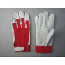 Pig Split Leathe Palm 88 Thumb Spandex Back Mechanic Glove-7100